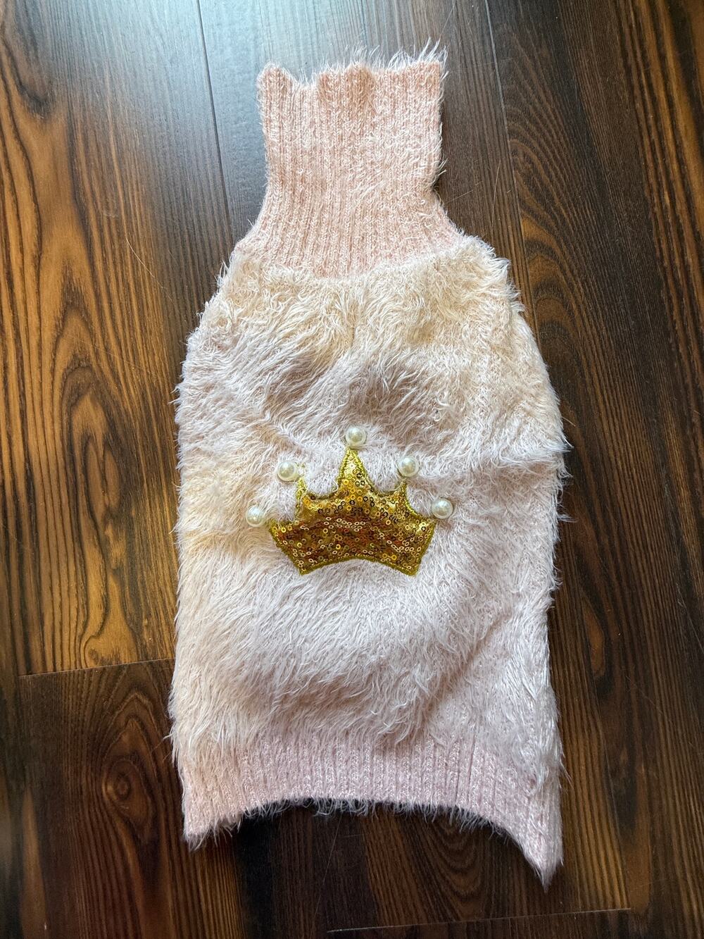 Barker & Jane Fuzzy Dog Sweater with Pearl Accents Size S